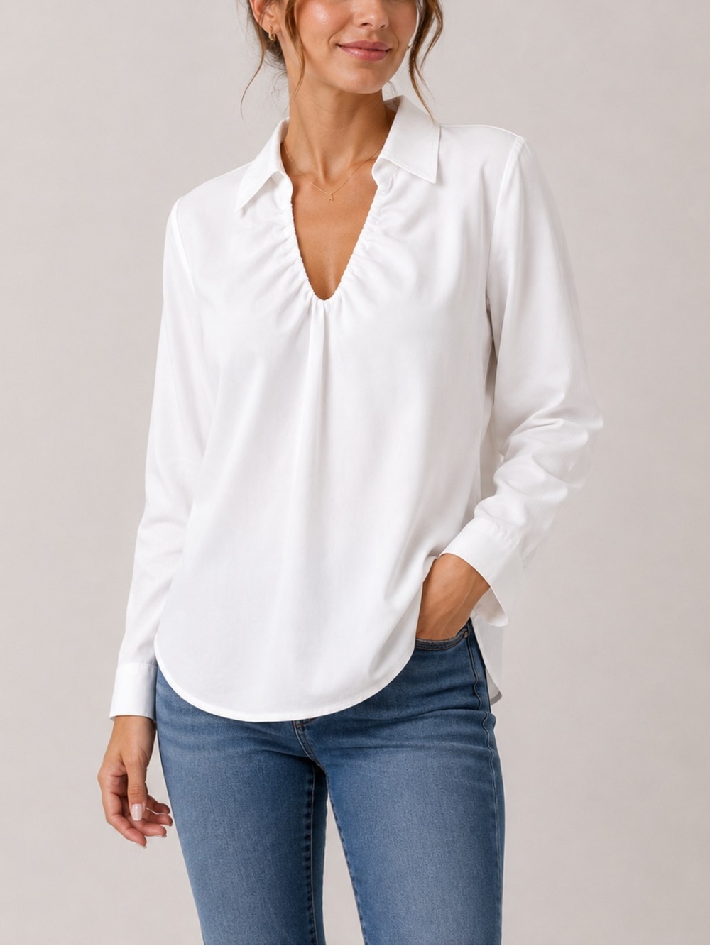 HARSHMAN Nerello Blouse in White 100% Cotton